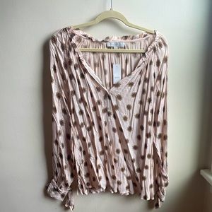 LOFT blouse with tied wrists